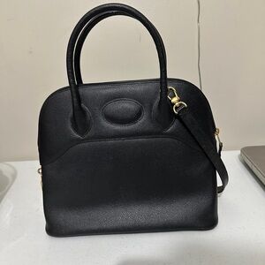 Stefano Bravo Ostritch Leather Italian Dome Bag Tote Medium Sized Crossbody